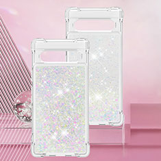 Silicone Candy Rubber TPU Bling-Bling Soft Case Cover S01 for Google Pixel 7a 5G Silver