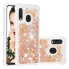 Silicone Candy Rubber TPU Bling-Bling Soft Case Cover S01 for Samsung Galaxy A20e Gold