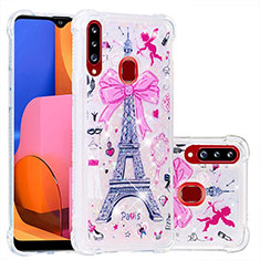 Silicone Candy Rubber TPU Bling-Bling Soft Case Cover S01 for Samsung Galaxy A20s Pink