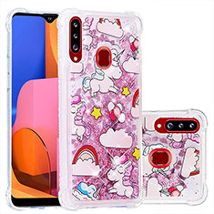 Silicone Candy Rubber TPU Bling-Bling Soft Case Cover S01 for Samsung Galaxy A20s Red