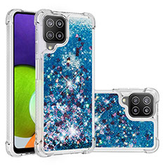 Silicone Candy Rubber TPU Bling-Bling Soft Case Cover S01 for Samsung Galaxy A22 4G Blue