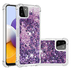 Silicone Candy Rubber TPU Bling-Bling Soft Case Cover S01 for Samsung Galaxy A22 5G Purple