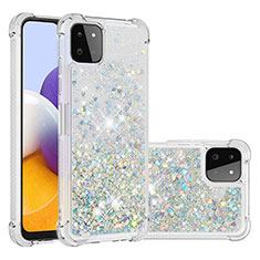 Silicone Candy Rubber TPU Bling-Bling Soft Case Cover S01 for Samsung Galaxy A22 5G Silver