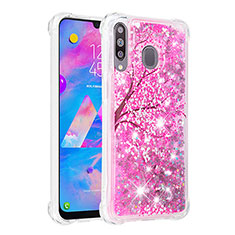 Silicone Candy Rubber TPU Bling-Bling Soft Case Cover S01 for Samsung Galaxy A40s Hot Pink