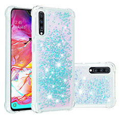 Silicone Candy Rubber TPU Bling-Bling Soft Case Cover S01 for Samsung Galaxy A70S Sky Blue