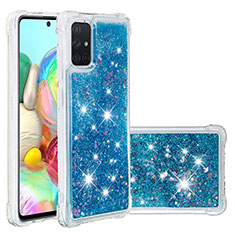 Silicone Candy Rubber TPU Bling-Bling Soft Case Cover S01 for Samsung Galaxy A71 5G Blue