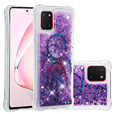 Silicone Candy Rubber TPU Bling-Bling Soft Case Cover S01 for Samsung Galaxy A81 Purple