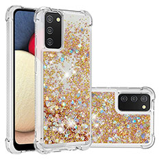 Silicone Candy Rubber TPU Bling-Bling Soft Case Cover S01 for Samsung Galaxy F02S SM-E025F Gold
