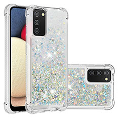 Silicone Candy Rubber TPU Bling-Bling Soft Case Cover S01 for Samsung Galaxy F02S SM-E025F Silver