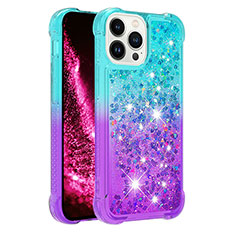 Silicone Candy Rubber TPU Bling-Bling Soft Case Cover S02 for Apple iPhone 14 Pro Sky Blue