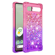 Silicone Candy Rubber TPU Bling-Bling Soft Case Cover S02 for Google Pixel 7a 5G Hot Pink