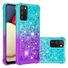 Silicone Candy Rubber TPU Bling-Bling Soft Case Cover S02 for Samsung Galaxy A02s Sky Blue