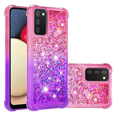Silicone Candy Rubber TPU Bling-Bling Soft Case Cover S02 for Samsung Galaxy A03s Hot Pink