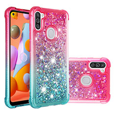 Silicone Candy Rubber TPU Bling-Bling Soft Case Cover S02 for Samsung Galaxy A11 Pink