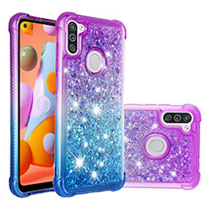 Silicone Candy Rubber TPU Bling-Bling Soft Case Cover S02 for Samsung Galaxy A11 Purple