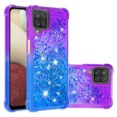Silicone Candy Rubber TPU Bling-Bling Soft Case Cover S02 for Samsung Galaxy A12 5G Purple