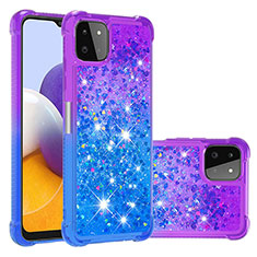 Silicone Candy Rubber TPU Bling-Bling Soft Case Cover S02 for Samsung Galaxy A22 5G Purple