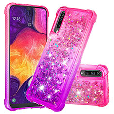 Silicone Candy Rubber TPU Bling-Bling Soft Case Cover S02 for Samsung Galaxy A30S Hot Pink
