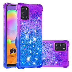 Silicone Candy Rubber TPU Bling-Bling Soft Case Cover S02 for Samsung Galaxy A31 Purple