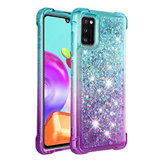 Silicone Candy Rubber TPU Bling-Bling Soft Case Cover S02 for Samsung Galaxy A41 Sky Blue