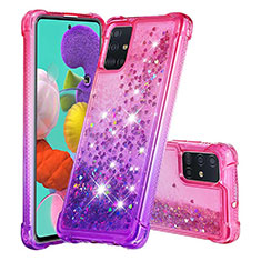 Silicone Candy Rubber TPU Bling-Bling Soft Case Cover S02 for Samsung Galaxy A51 5G Hot Pink