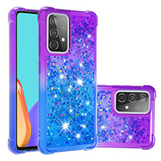 Silicone Candy Rubber TPU Bling-Bling Soft Case Cover S02 for Samsung Galaxy A52 4G Purple