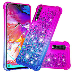 Silicone Candy Rubber TPU Bling-Bling Soft Case Cover S02 for Samsung Galaxy A70S Purple