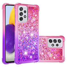 Silicone Candy Rubber TPU Bling-Bling Soft Case Cover S02 for Samsung Galaxy A73 5G Hot Pink