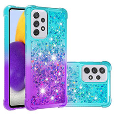 Silicone Candy Rubber TPU Bling-Bling Soft Case Cover S02 for Samsung Galaxy A73 5G Sky Blue