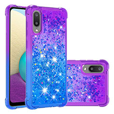 Silicone Candy Rubber TPU Bling-Bling Soft Case Cover S02 for Samsung Galaxy M02 Purple
