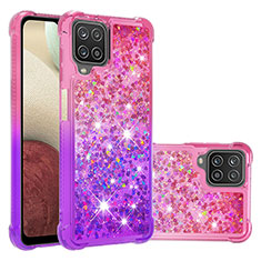 Silicone Candy Rubber TPU Bling-Bling Soft Case Cover S02 for Samsung Galaxy M12 Hot Pink