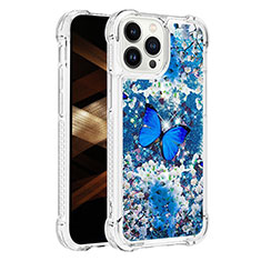 Silicone Candy Rubber TPU Bling-Bling Soft Case Cover S03 for Apple iPhone 15 Pro Blue