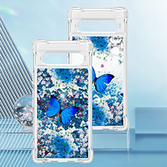 Silicone Candy Rubber TPU Bling-Bling Soft Case Cover S03 for Google Pixel 7a 5G Blue