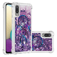 Silicone Candy Rubber TPU Bling-Bling Soft Case Cover S03 for Samsung Galaxy A02 Purple