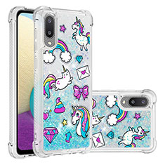 Silicone Candy Rubber TPU Bling-Bling Soft Case Cover S03 for Samsung Galaxy A02 Sky Blue