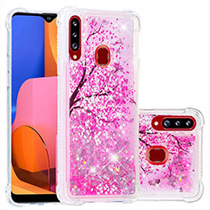 Silicone Candy Rubber TPU Bling-Bling Soft Case Cover S03 for Samsung Galaxy A20s Hot Pink