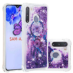Silicone Candy Rubber TPU Bling-Bling Soft Case Cover S03 for Samsung Galaxy A21 European Purple