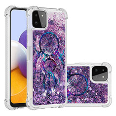 Silicone Candy Rubber TPU Bling-Bling Soft Case Cover S03 for Samsung Galaxy A22 5G Purple