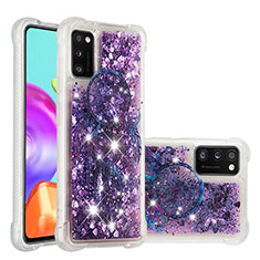 Silicone Candy Rubber TPU Bling-Bling Soft Case Cover S03 for Samsung Galaxy A41 Purple