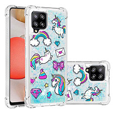 Silicone Candy Rubber TPU Bling-Bling Soft Case Cover S03 for Samsung Galaxy A42 5G Sky Blue