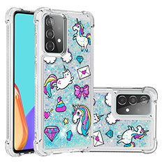 Silicone Candy Rubber TPU Bling-Bling Soft Case Cover S03 for Samsung Galaxy A52 5G Sky Blue