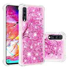 Silicone Candy Rubber TPU Bling-Bling Soft Case Cover S03 for Samsung Galaxy A70S Hot Pink