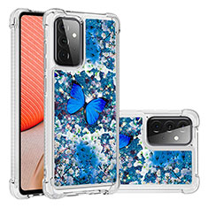 Silicone Candy Rubber TPU Bling-Bling Soft Case Cover S03 for Samsung Galaxy A72 4G Blue