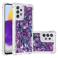 Silicone Candy Rubber TPU Bling-Bling Soft Case Cover S03 for Samsung Galaxy A73 5G Purple