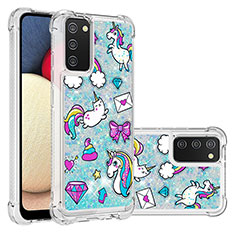 Silicone Candy Rubber TPU Bling-Bling Soft Case Cover S03 for Samsung Galaxy M02s Sky Blue