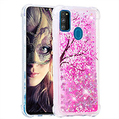 Silicone Candy Rubber TPU Bling-Bling Soft Case Cover S03 for Samsung Galaxy M21 Hot Pink