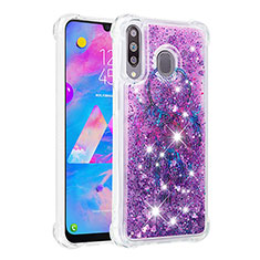 Silicone Candy Rubber TPU Bling-Bling Soft Case Cover S03 for Samsung Galaxy M30 Purple