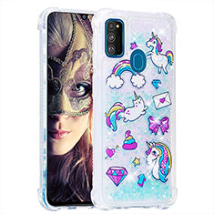 Silicone Candy Rubber TPU Bling-Bling Soft Case Cover S03 for Samsung Galaxy M30s Sky Blue
