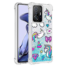 Silicone Candy Rubber TPU Bling-Bling Soft Case Cover S03 for Xiaomi Mi 11T 5G Sky Blue