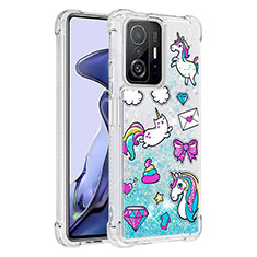 Silicone Candy Rubber TPU Bling-Bling Soft Case Cover S03 for Xiaomi Mi 11T Pro 5G Sky Blue